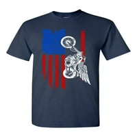 Američka zastava SAD Motor Eagle Patriotic DT za odrasle majica Tee