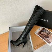Floleo Clearence ženske čizme peta napetane na strani patent zatvarača modne čizme preko čizme koljena