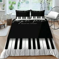 Wenjualing Hot Sala Početna Dekor krevet Set mekog prekrivača 3D klavir Keys ispis posteljine Poklopac