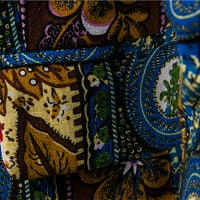Labav jesen i zimski modni ležerni etnički stil print ubod slim odijela jakna plava veličina xxxl