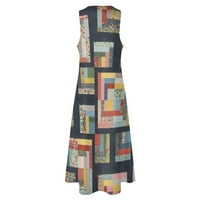 Modna haljina Maxi za žene Ljeto Žene Ležerne prilike, elegantne duge haljine bez rukava Split cvjetne