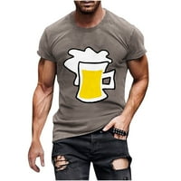 Amidoa muns mišićna košulja Ljeto casual 3d pivo ispis posade izrez kratkih rukava sportski majica mekani