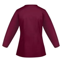Bazyrey ženske dugih rukava plus veličina V-izrez Casual majica bluza modna majica čvrsti pulover crveni,