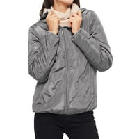 Ženska kaput 2 mogućnost jakne za ženska jakna Čvrsta boja i debeli jesen zimski sa kapuljač sa pamučnim jaknom duge dugih kaputa za žene sive s
