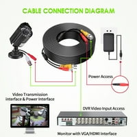 -Geek 65ft all-in-onog BNC kabla za video napajanje, odlična duktilnost otporna na bledi, BNC kabl,