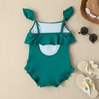 Dječji kupaći kostim Djevojka bez rukava bez rukava zelene ruffles Green Bikini habanje na plaži, veličine