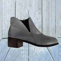 Ženska čizme Čvrsta boja casual okrugla glava kratke čizme visoke cipele cipele siva 7,5