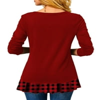 Žene dugih rukava tanka dukserica asimetrična jesenska zimska majica Slim Fit Tunic Pulover