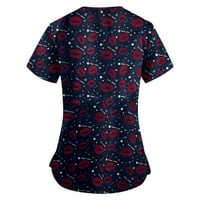 Žene ljetne vrhove Pulover kratki rukav klicali bluza s kratkim rukavima crvena 4xl