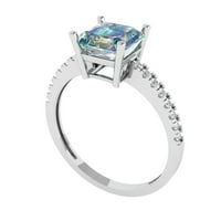 2. CT briljantan aspekser Clear Simulirani dijamant 18k bijeli zlatni pasijans sa accentima prsten sz 6.75