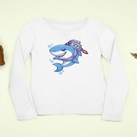 Cool Cartoon Shark W Jetpack Dugi rukav Toddler -Image by Shutterstock, Toddler