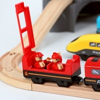 Temacd Voice emitira plastični električni vlak Dječja djeca igračka poklon sa putnicima, crveni