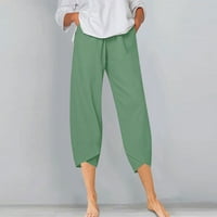 Lindreshi Womens Capris sa džepovima Čišćenje modnih žena Ljeto casual labavo Pokažene elastične pantalone