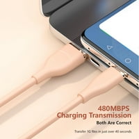 Wartthandfish 6A 66W Brzi punjenje USB C podatkovni kabel USB kabel tečni silikon Tip C kabel za Samsung