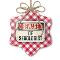 Božićni ukras pazite na serolog vintage smiješan znak crveni plaid neonblond
