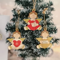 Cleance Božićni stablo Privjesni ukrasi, svečani stil Viseći drveni ukrasi, božićno drvce Santa Claus