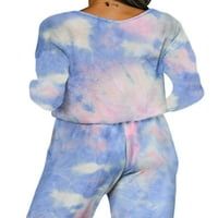 Glookwis Elastična struka Sleep rublja Dvije odjeće Loungeward Bagegy Loobra Pajamas setovi gornji i
