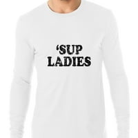 Sup dame - izlasci za preuzimanje jednostavnog trendovskog grafičkog tiska Muška majica s dugim rukavima