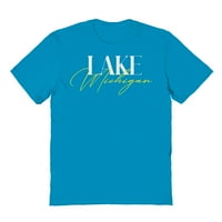 Jezero Michigan grafički ugljen muška pamučna majica