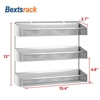 BextsRack Tier zidni nosač začina začina začina za začinu za kuhinju-srebrnu