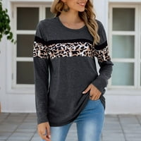 Bluze za žene Business Casual Bluze za žene Ležerne prilike ženske modne ležerne leopard Print okrugli