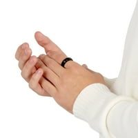 Ženski muški četkani crni prsten od ruba, veličina prstena 10