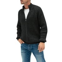 Ketyyh-CHN dugi džemperi za muškarce Muške rebraste tanko fit pleteni pulover kornjače