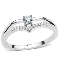 Ženski prsten od nehrđajućeg čelika visokog poliranog od nehrđajućeg čelika sa AAA CRT CZ-om - Veličina
