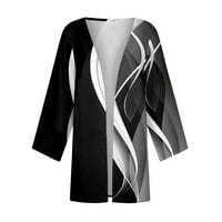 Umitay ženski casual modni caot Retro tiskana lagana svjetlosna duljina jakna Cardigan