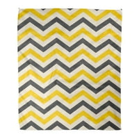Bacanje pokrivača toplo ugodan ispis Flannel sivi Chevron zigzag uzorak u žutim bojama Stripes Udoban